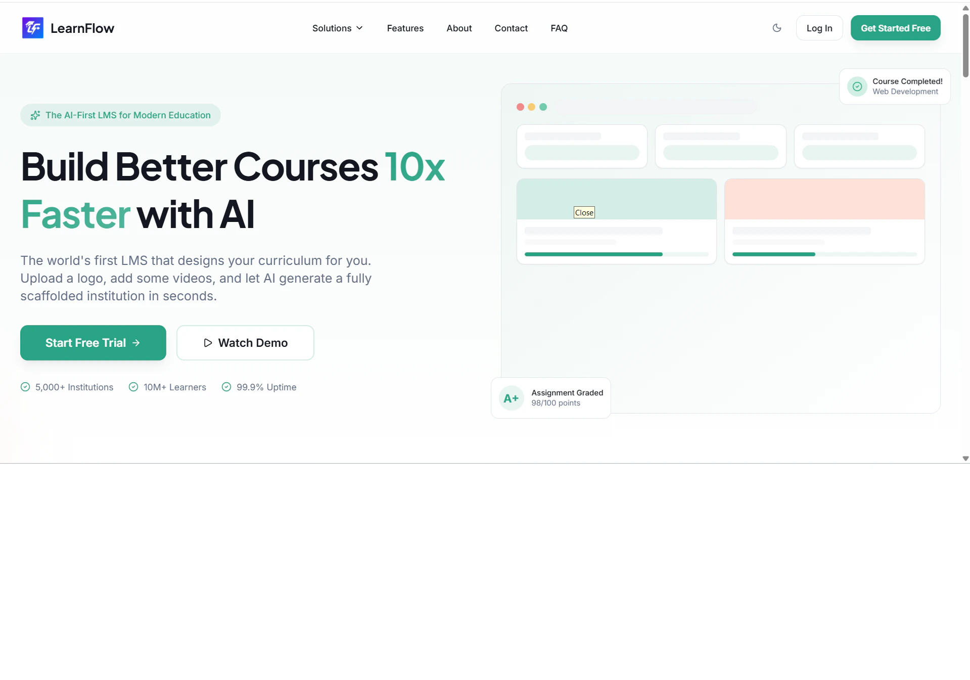 LearnFlow LMS 대표 미리보기