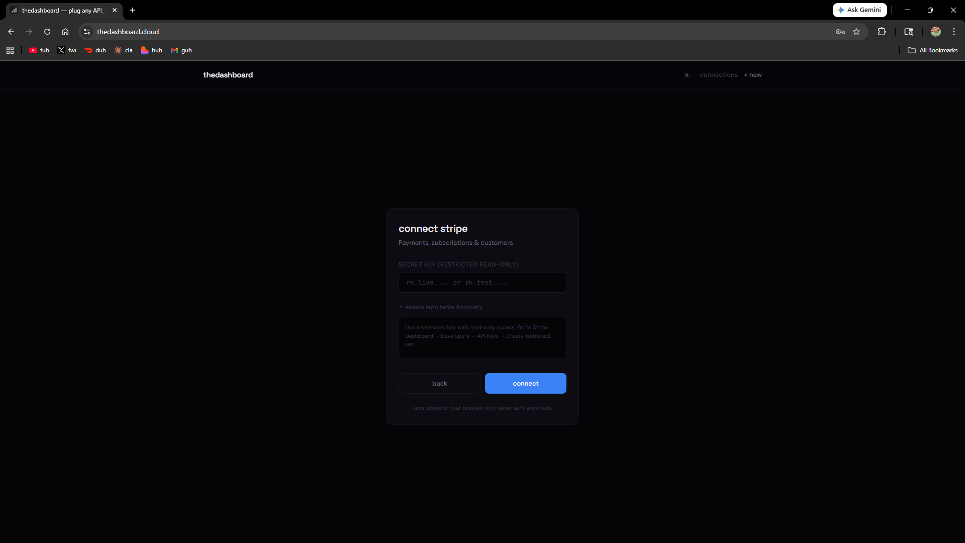 thedashboard. plug any API, see the data gallery image