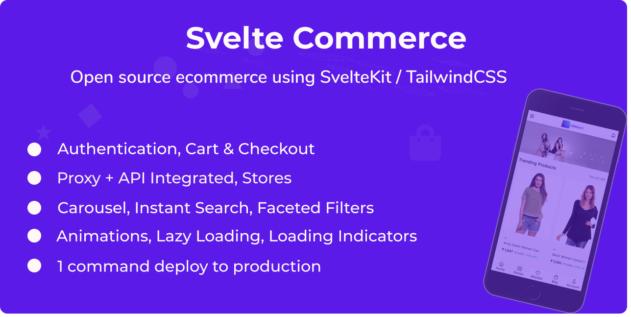 Svelte Commerce - หน้าร้านขายหัวแบบโอเพนซอร์สสำหรับอีคอมเมิร์ซที่ทันสมัย media 1
