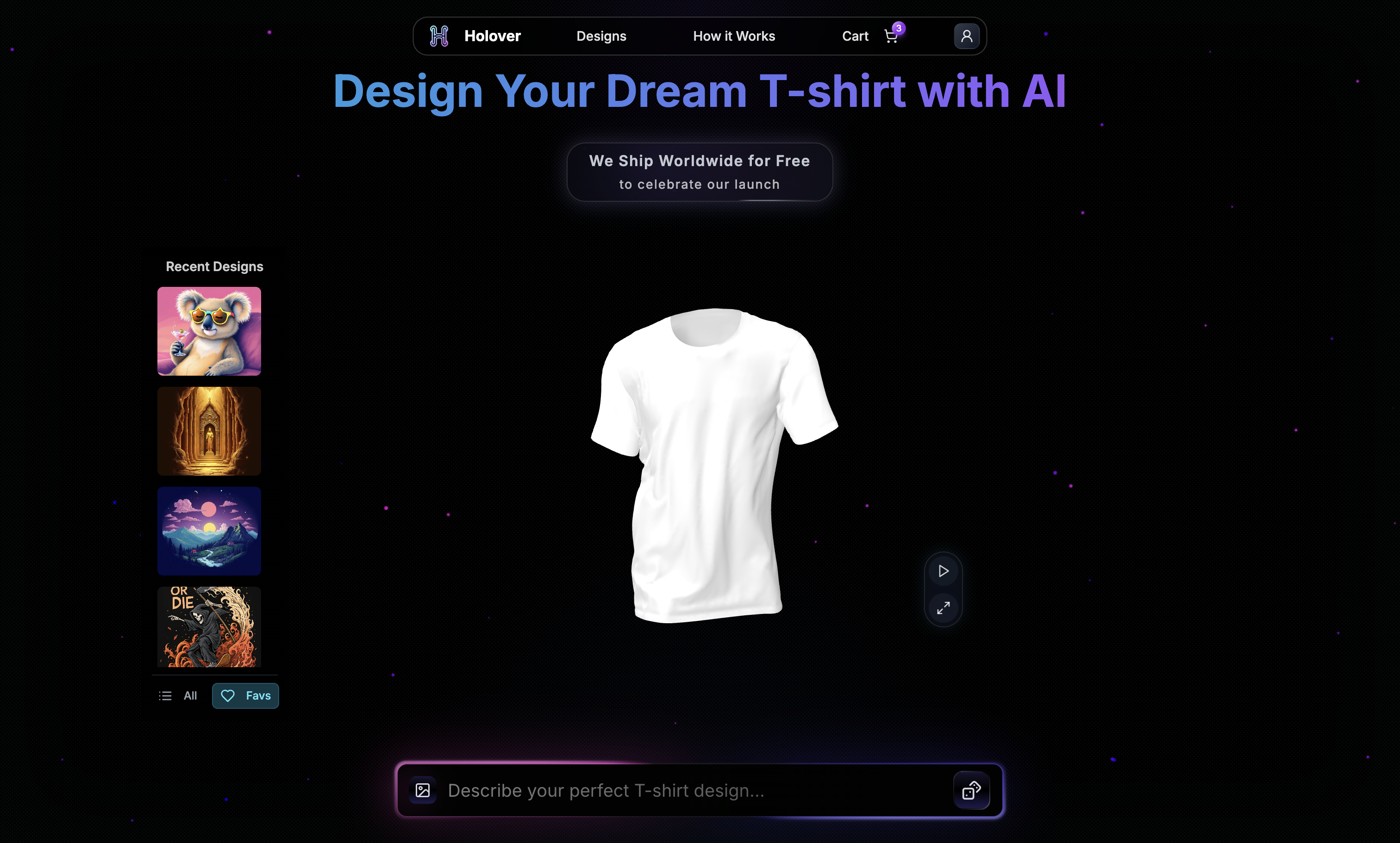 Holover - Main screenshot showing features and interface