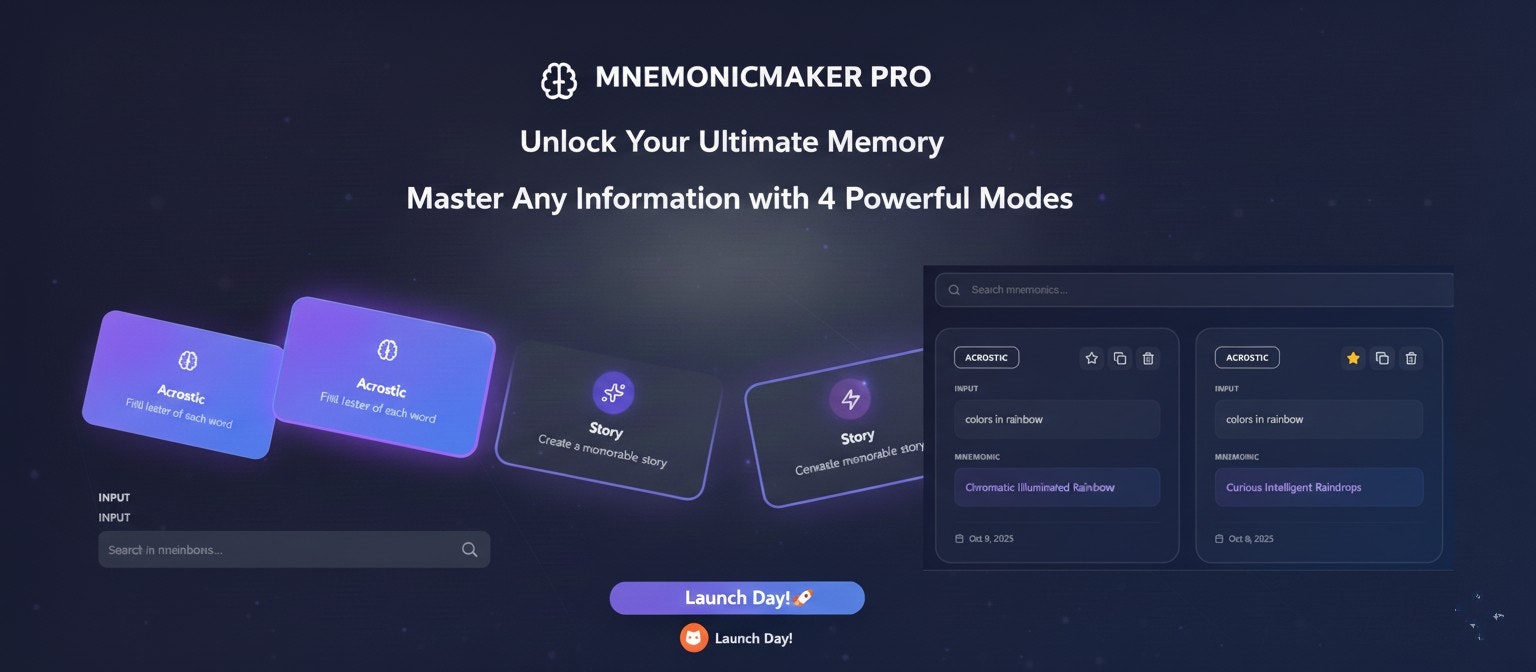 Mnemonic Maker Pro - Main screenshot showing features and interface