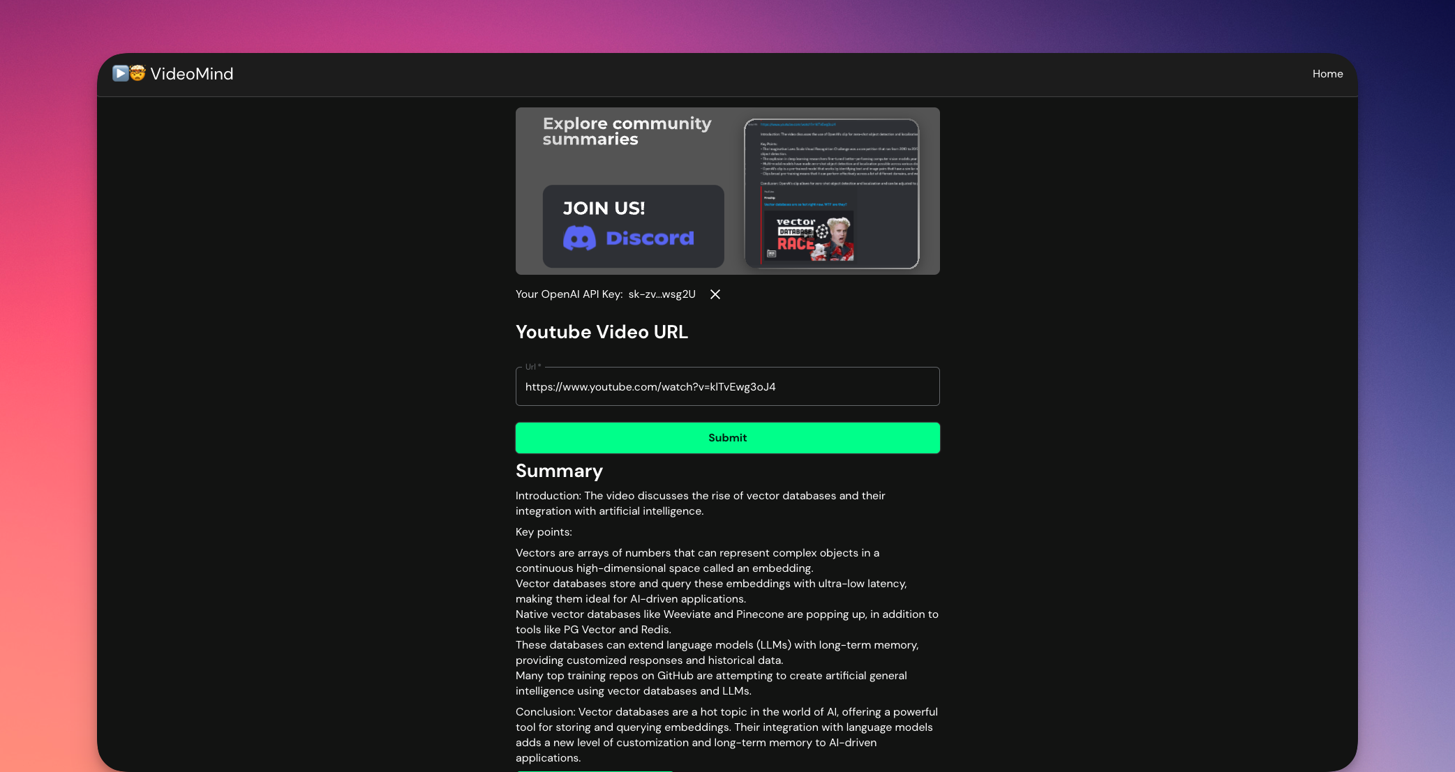 VideoMind: 1-Click YouTube Summary - Get Quick Summaries from Youtube Videos and Comments media 2