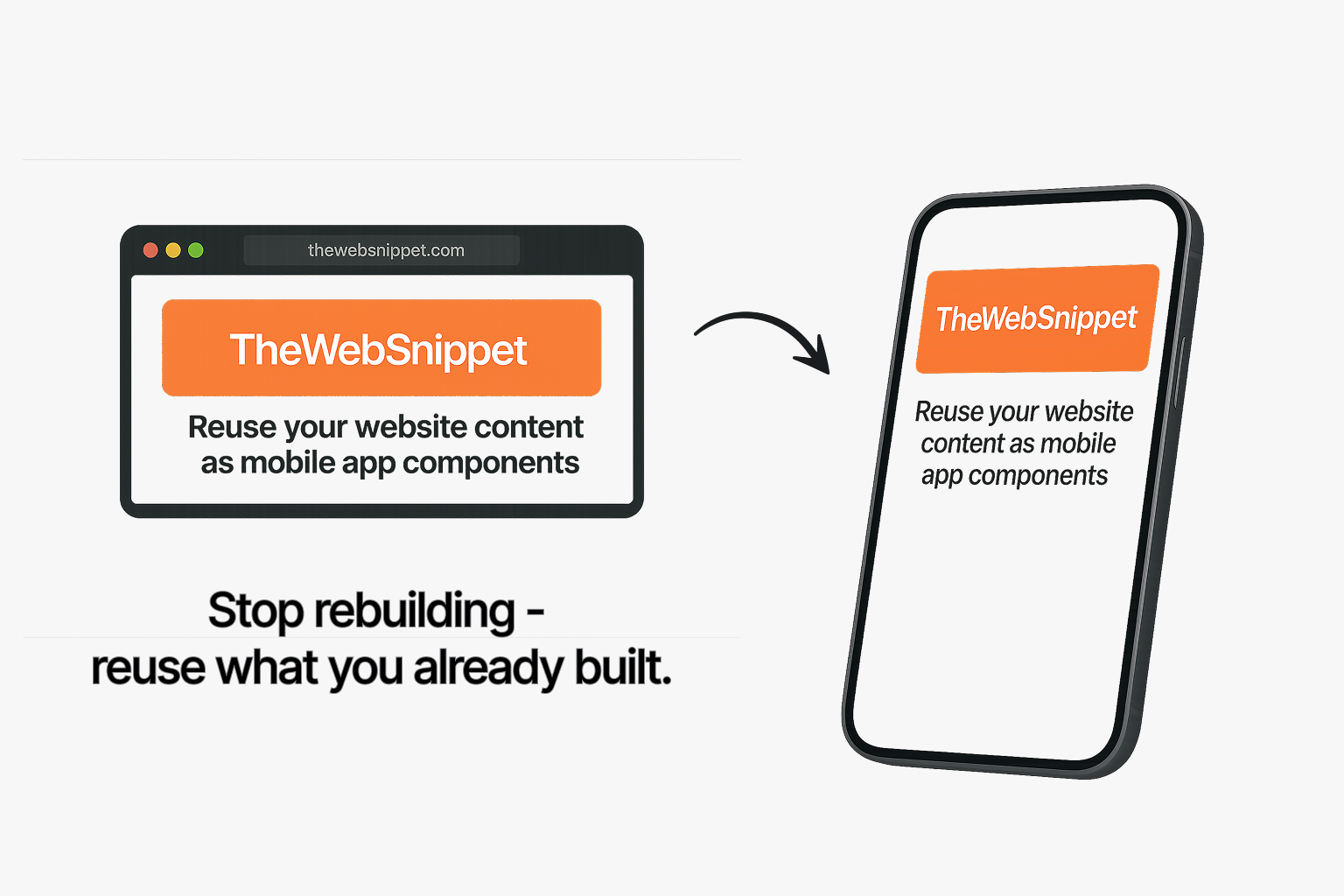 Thewebsnippet - मोबाइल ऐप घटकों के रूप में अपनी वेबसाइट सामग्री का पुन: उपयोग करें। मीडिया 2
