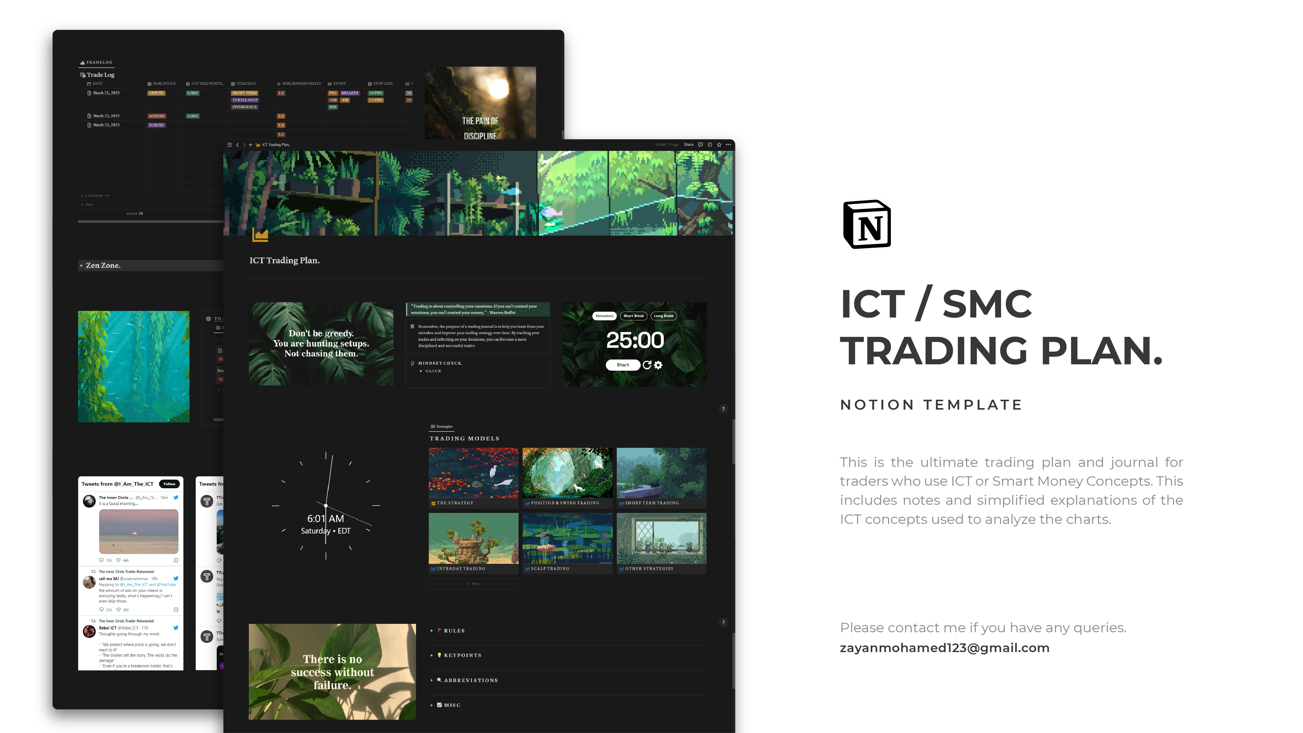 ICT/SMC Trading Plan & Journal - Notion - Handelsplan en tijdschrift voor handelaren die ICT -concepten gebruiken media 1