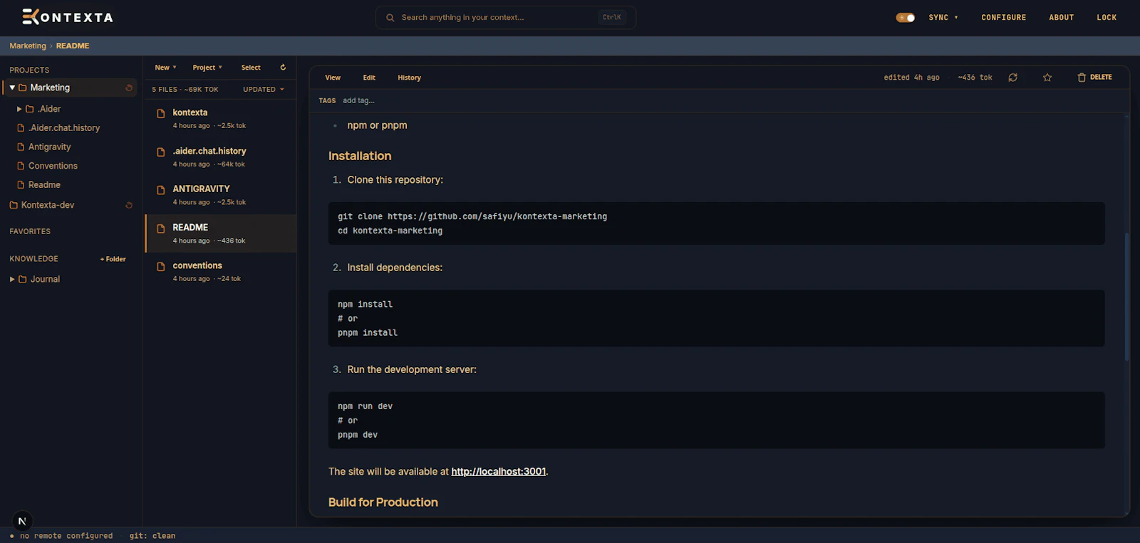 kontexta screenshot 1