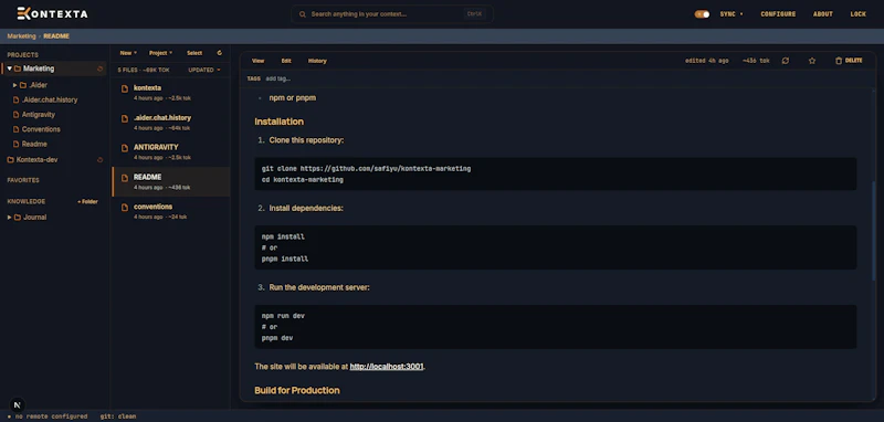 kontexta screenshot 1