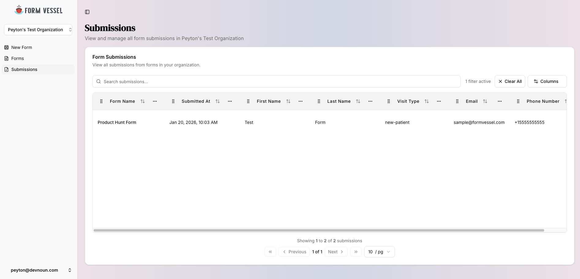 Form Vessel - Screenshot 3 showing product features and functionality