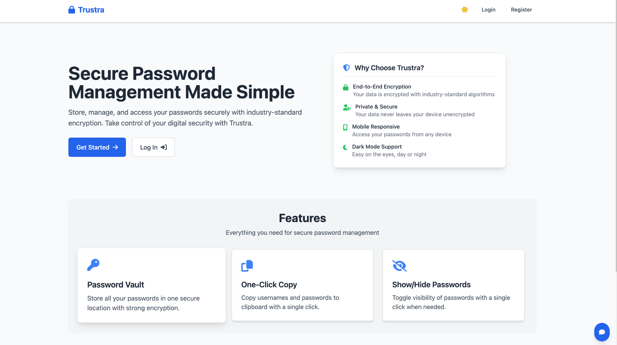 Trustra、パスワードマネージャーWebアプリ - 最新のWebベースのパスワードVault \ Managerメディア1