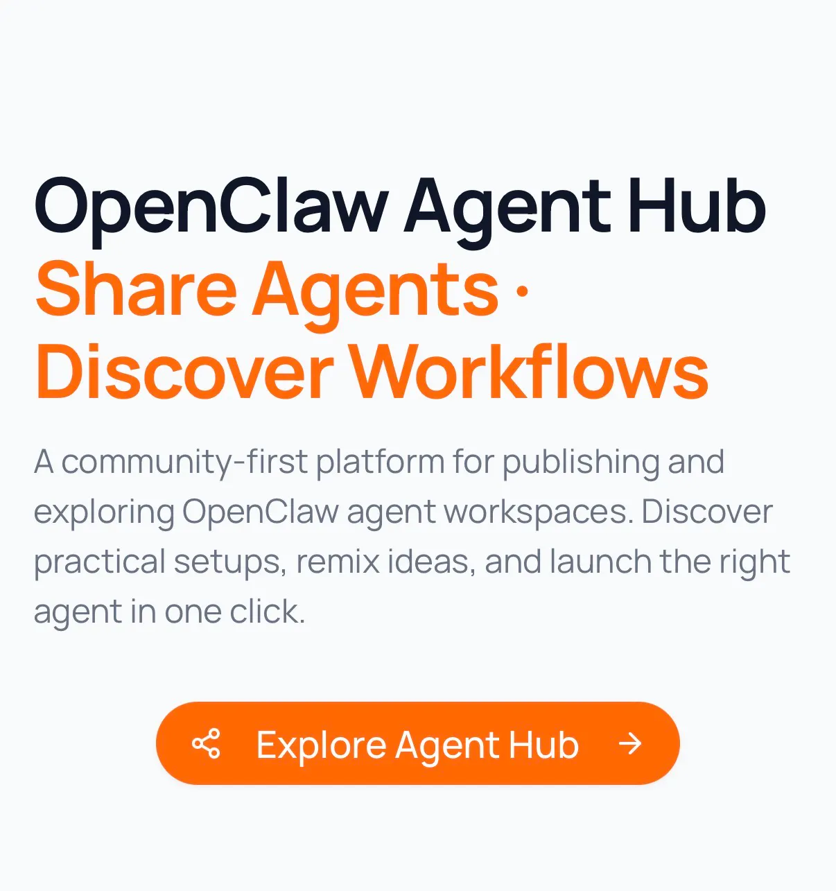 OpenClaw Agent Hub 제품 배너