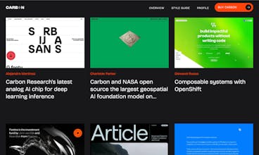 Carbon directory theme displaying a clean and modern demo page