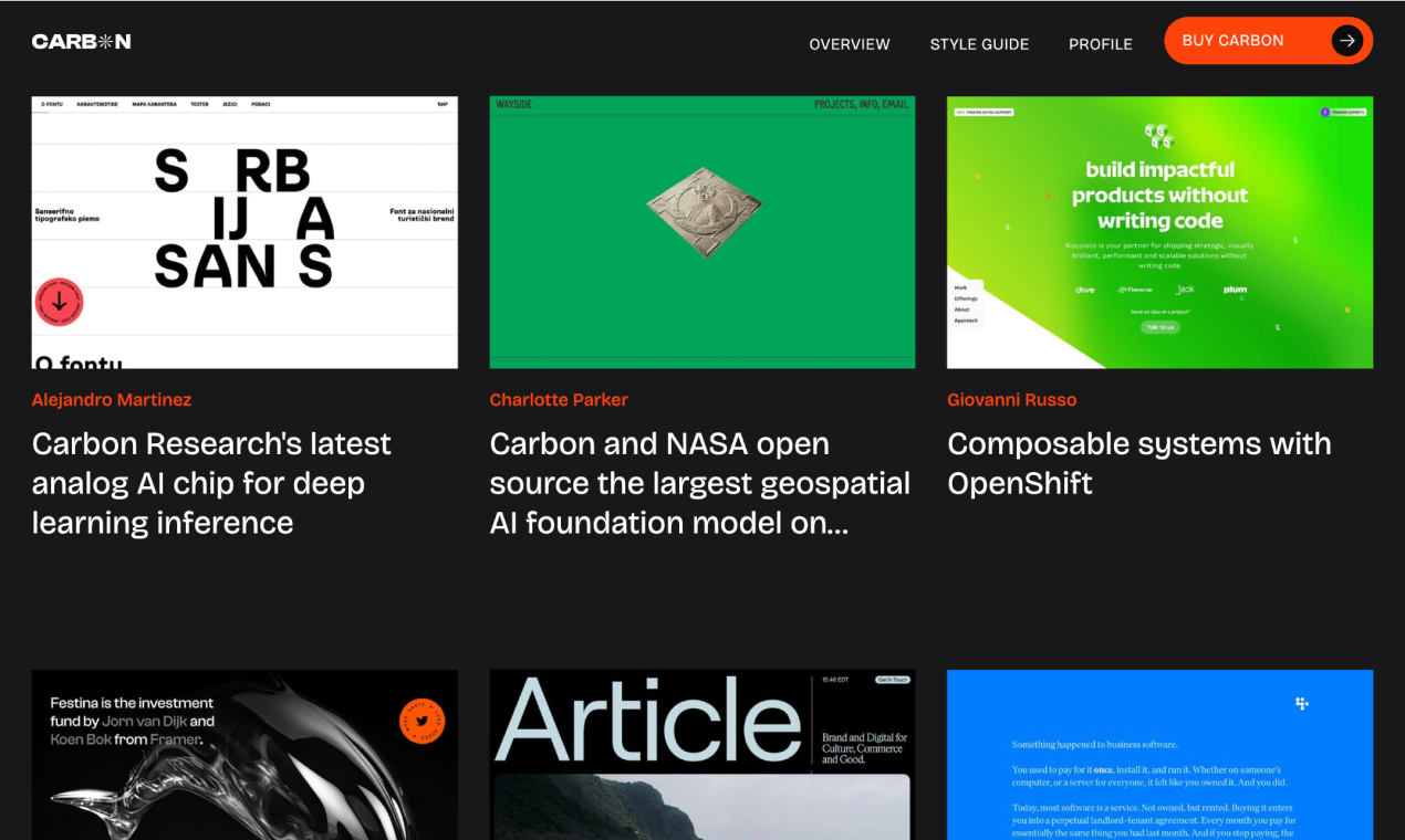 Carbonio - Un tema di directory costruito con Astro, Tailwind CSS e MDX media 2