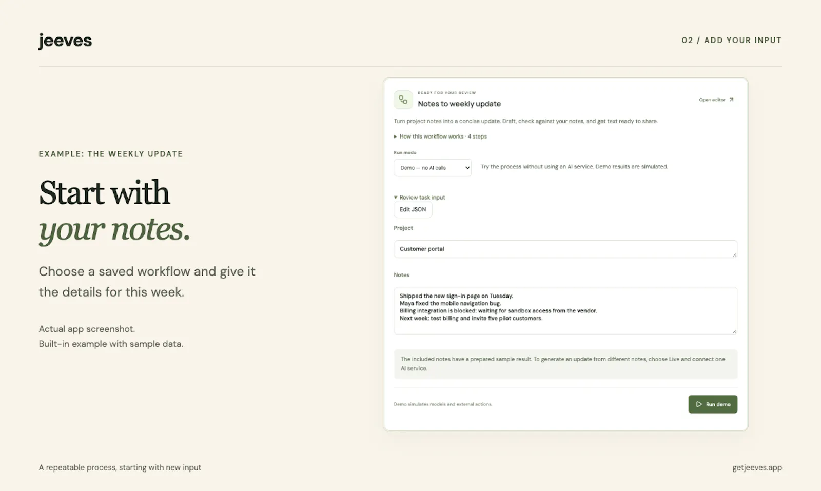 Jeeves screenshot 2