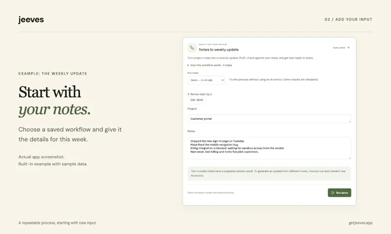 Jeeves screenshot 2