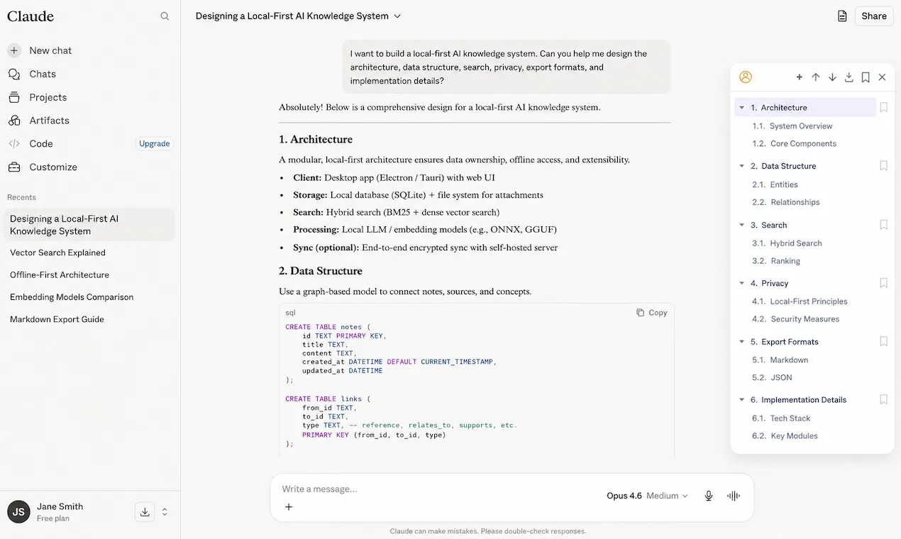 OutlineSave: AI Chats to Offline HTML screenshot