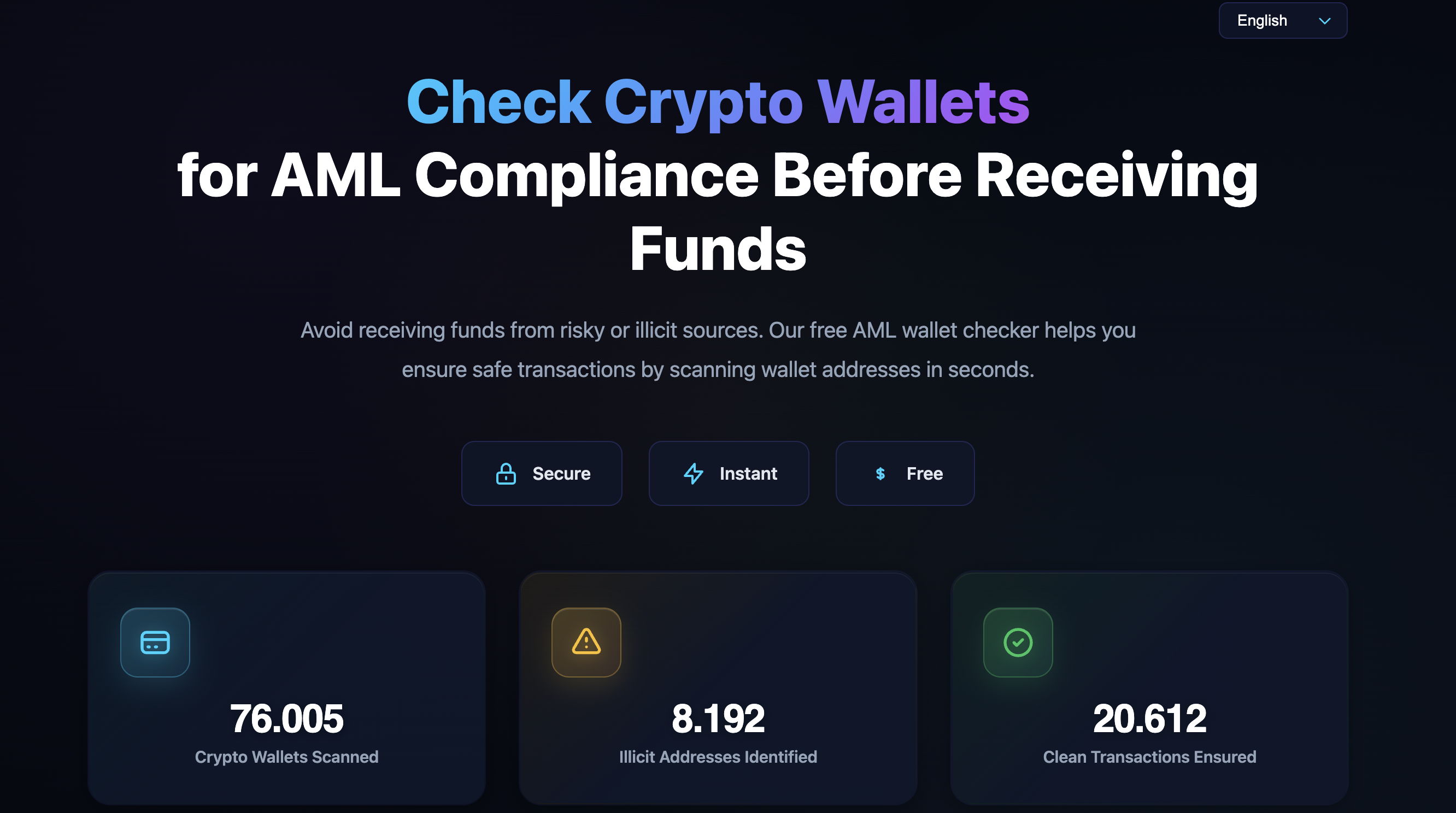 Free AML Crypto Wallet Checker - Screenshot 3 showing product features and functionality