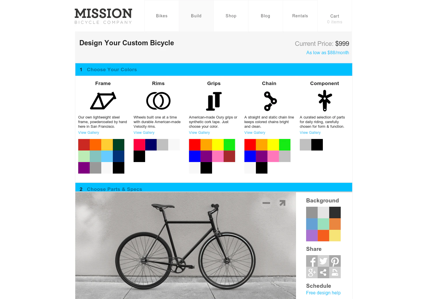 Mission Bicycle Bike Builder