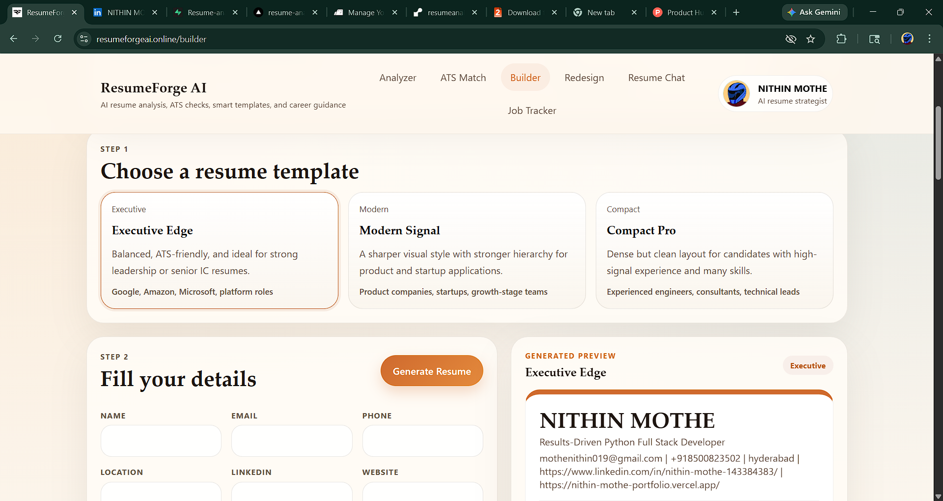 ResumeForgeAI gallery image