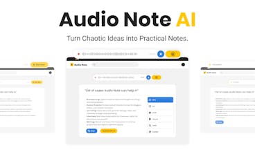 Interface de l&rsquo;application Audio Note présentant une fonction de conversion de texte pour les paroles prononcées