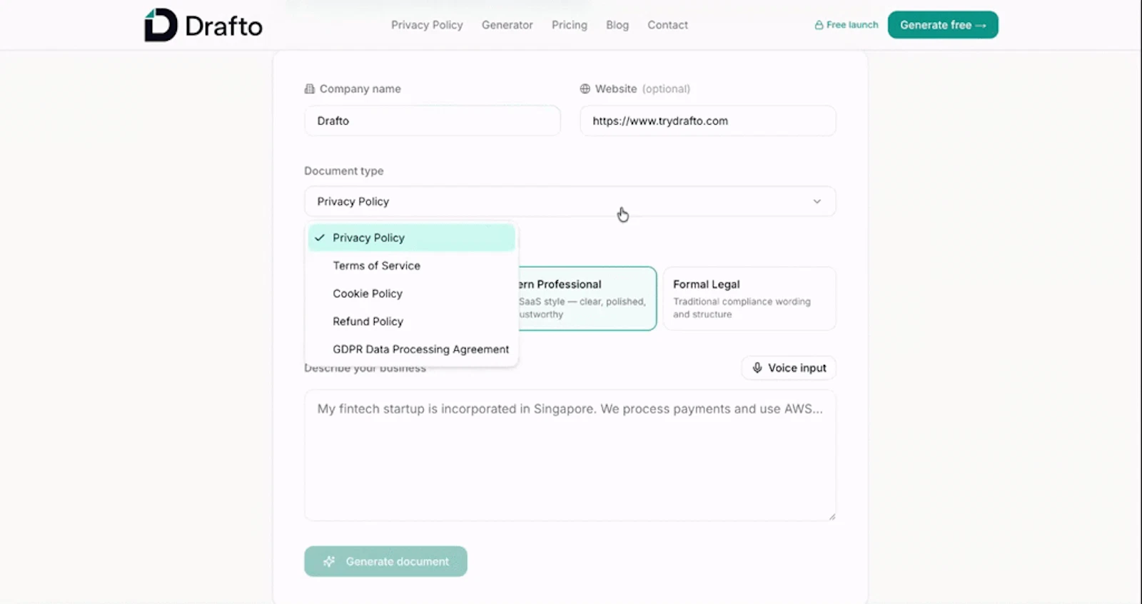 Drafto screenshot 1 (video preview)