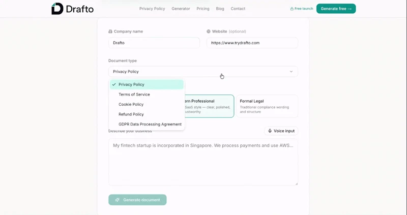 Drafto screenshot 1 (video preview)