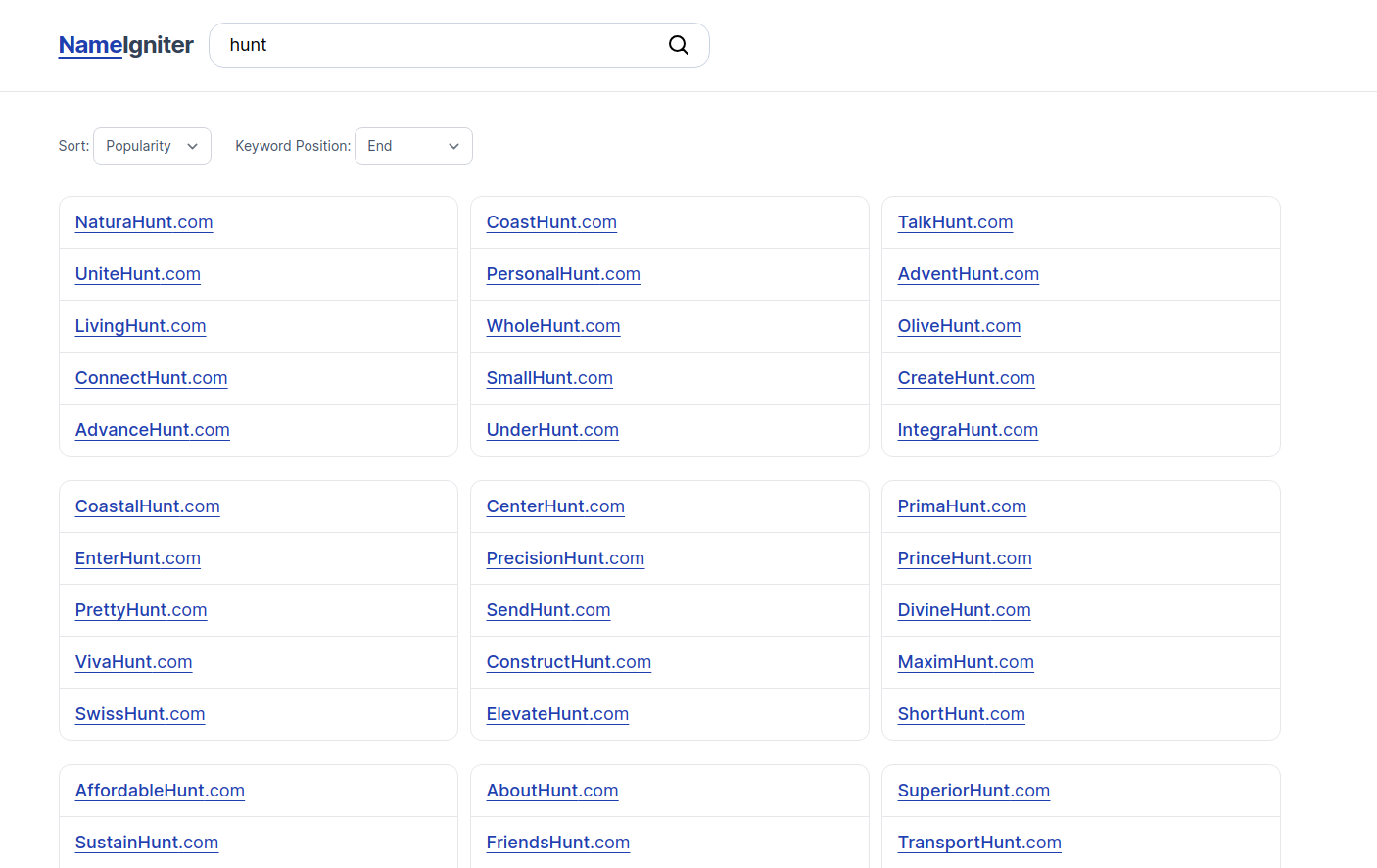 Media Nameigniter - Cari nama domain yang cukup baik untuk projek anda dalam beberapa minit. 2