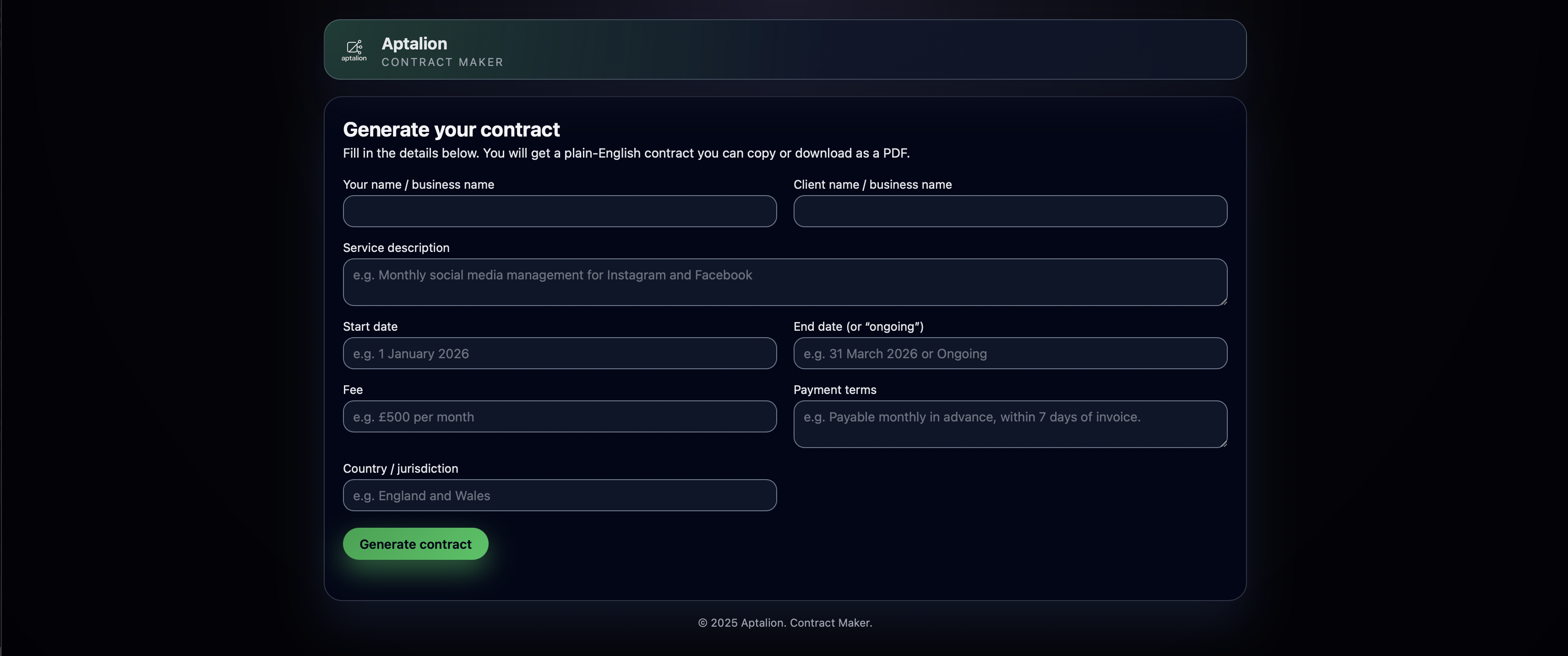 Aptalion Contract Maker gallery image