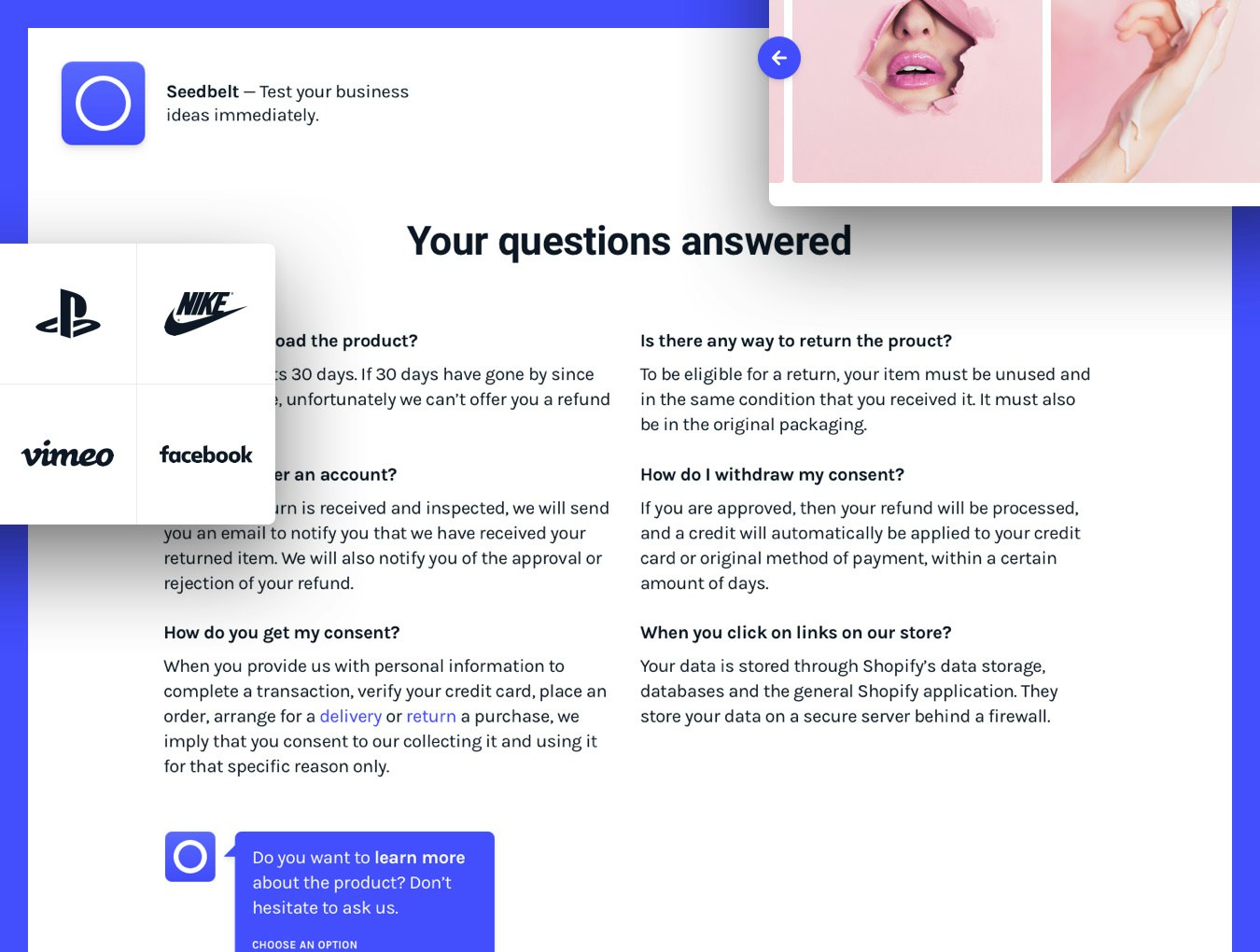 Seedbelt HTML Framework gallery image