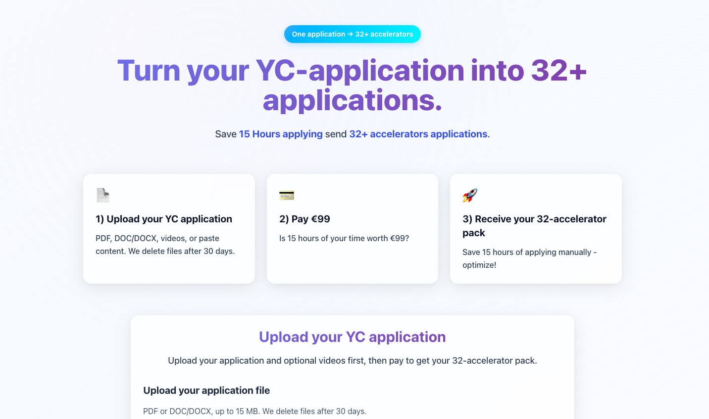 one application->32 startup accelerators media 1
