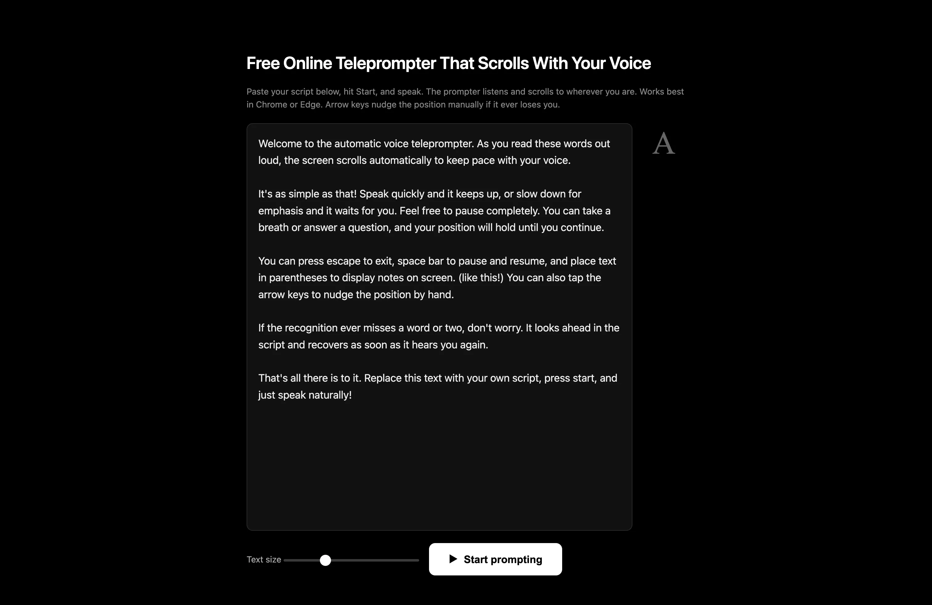 Free Online Automatic Teleprompter gallery image