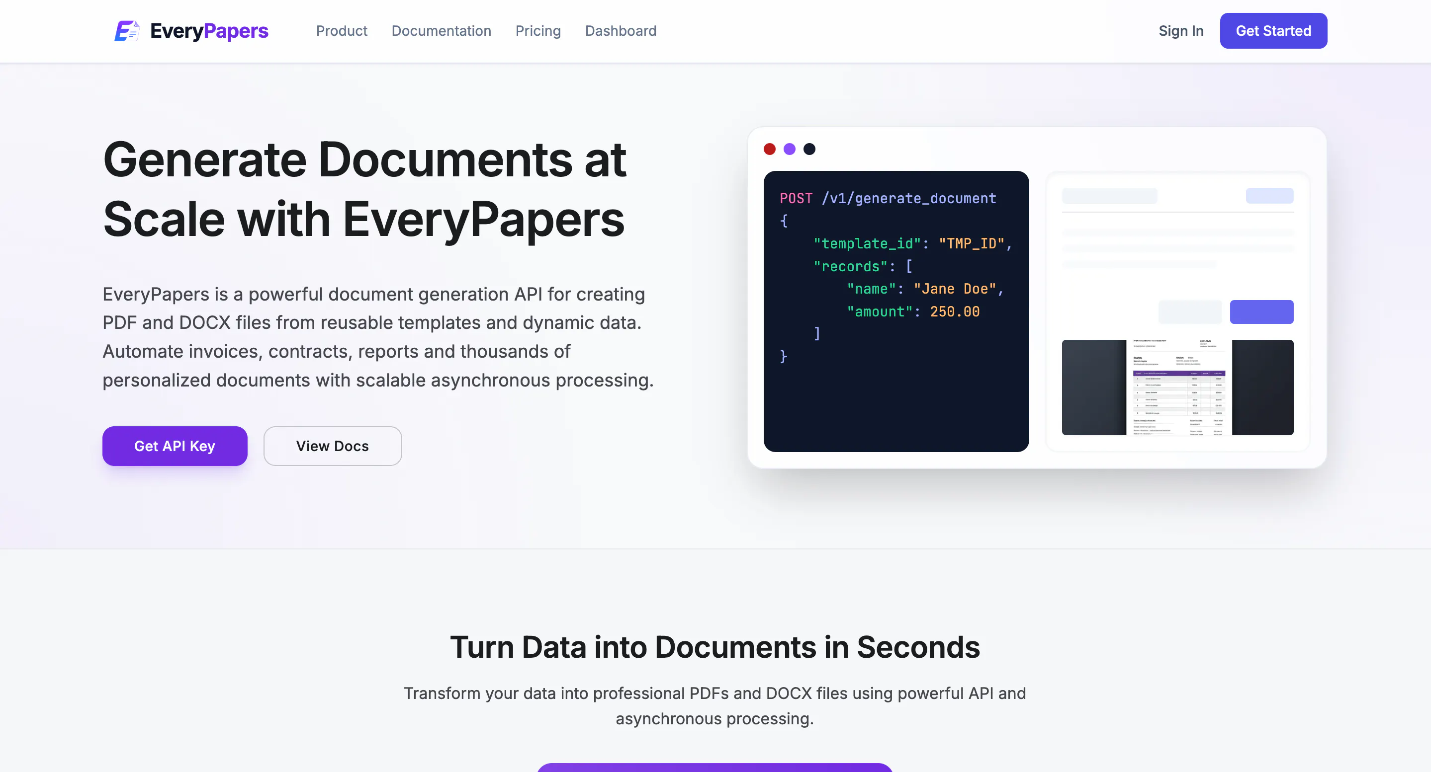 EveryPapers – Document Generation API screenshot