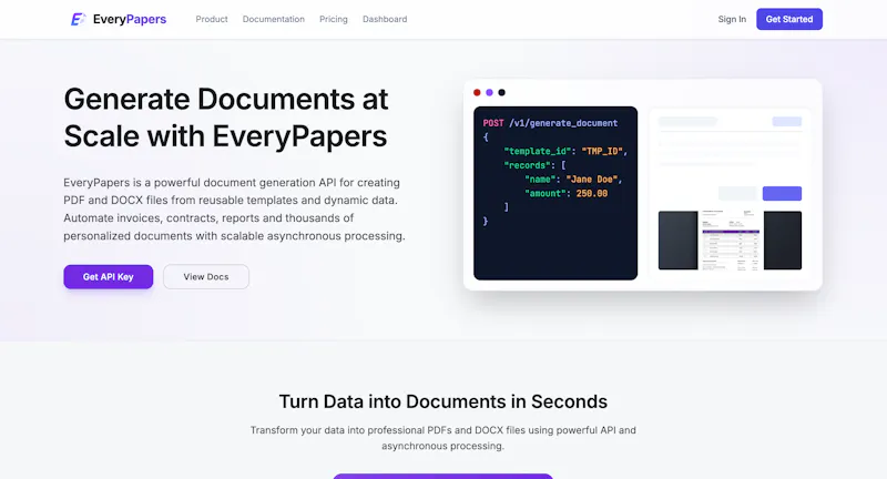 EveryPapers – Document Generation API screenshot 2