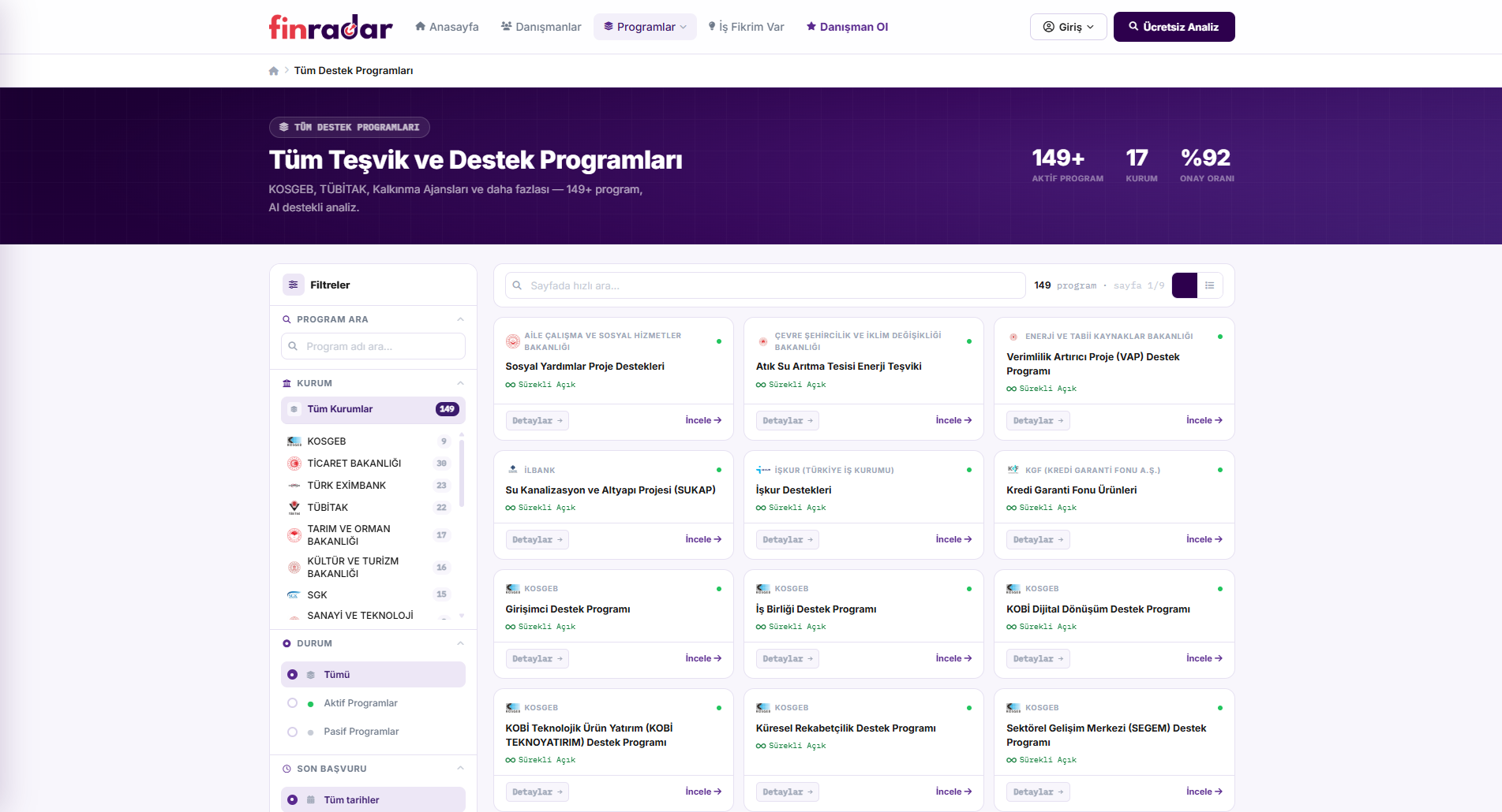 finradar - Main product screenshot demonstrating key features and user interface