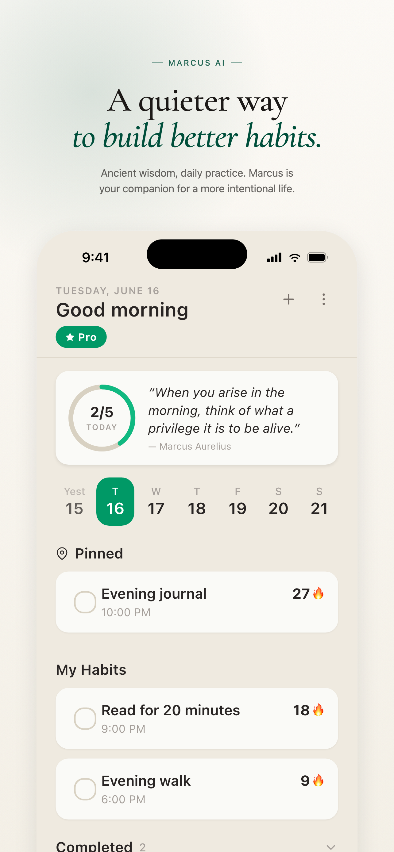 Marcus AI: Habit Tracker gallery image