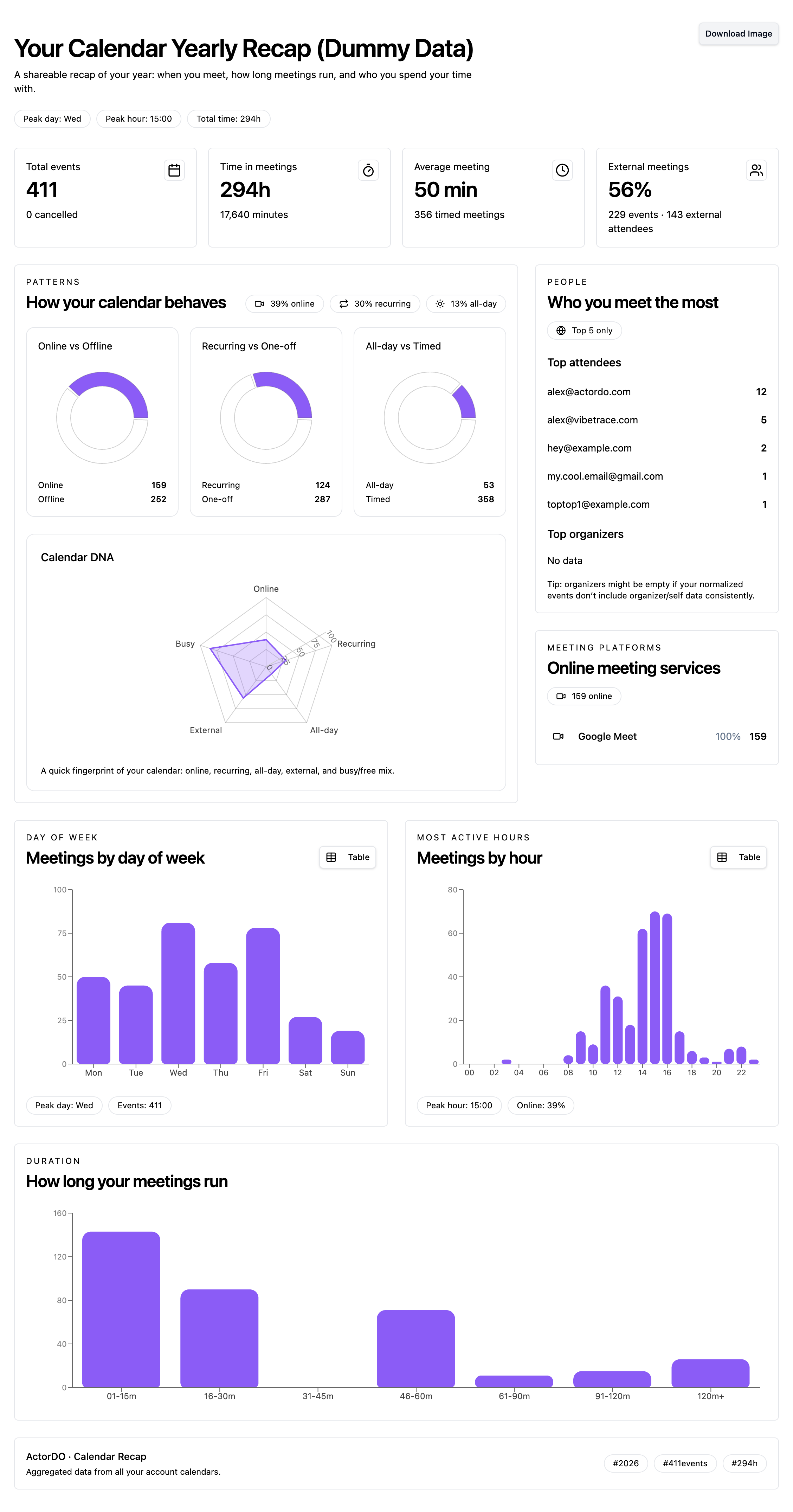 Yearly Calendar Recap gallery image