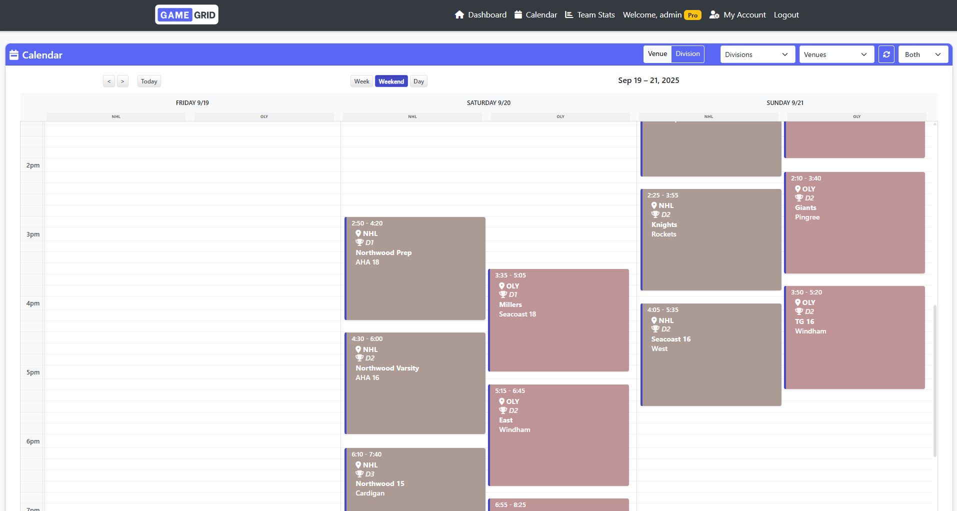 Game Grid Sports Scheduling gallery image