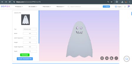 Free online PNG to STL conversion tool gallery image