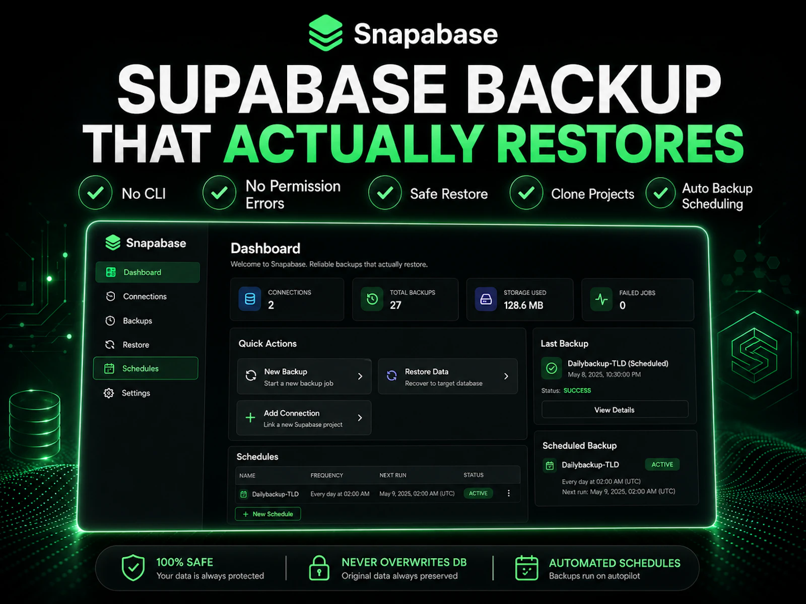 Snapabase — Supabase Backup & Restore screenshot 2
