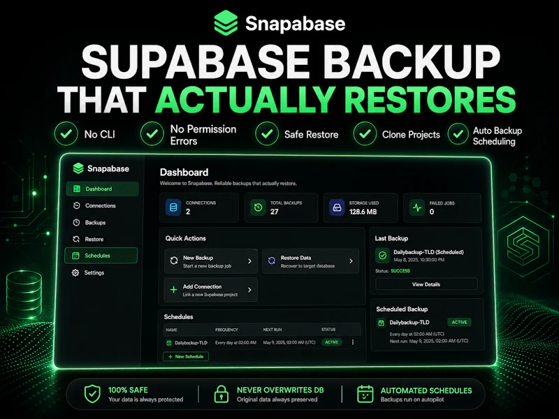 Snapabase — Supabase Backup & Restore screenshot 2