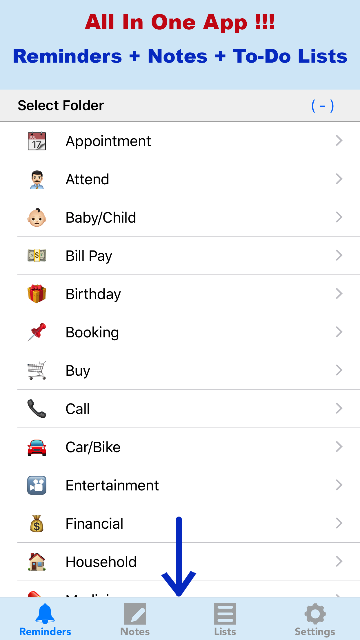Reminders + Notes + Lists - iOS App. gallery image