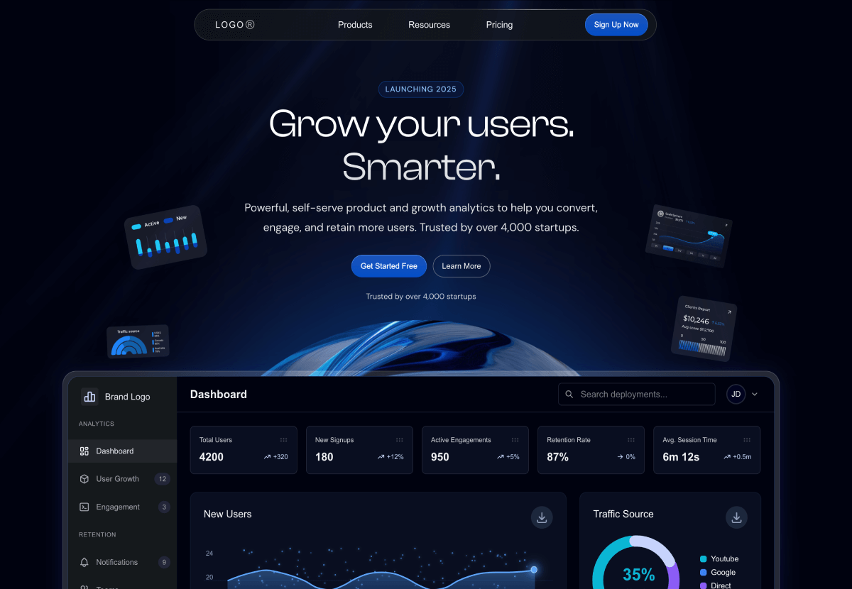 Next.js लैंडिंग पेज टेम्पलेट n 2 - एक प्रीमियम Next.js सास लैंडिंग पेज टेम्पलेट मीडिया 2