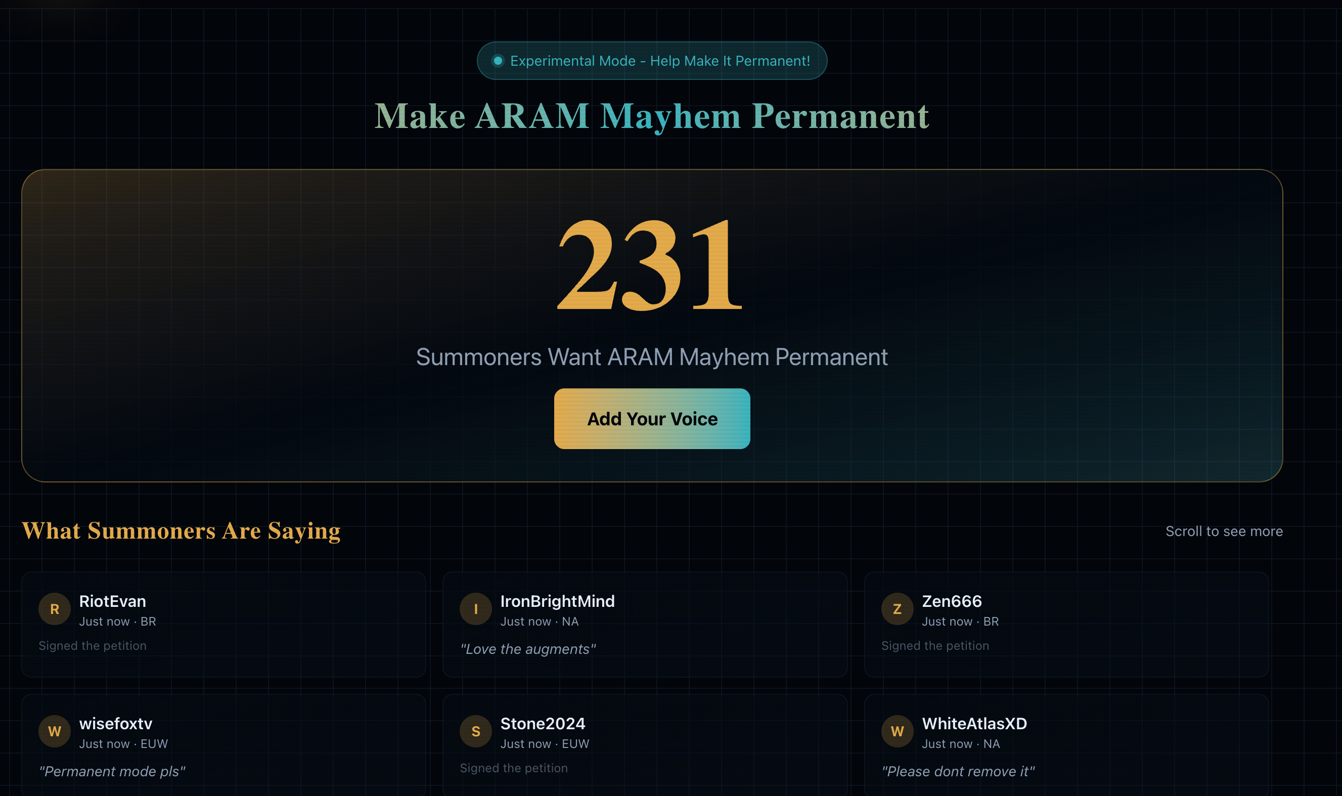 Make ARAM Mayhem Permanent - Main product screenshot demonstrating key features and user interface