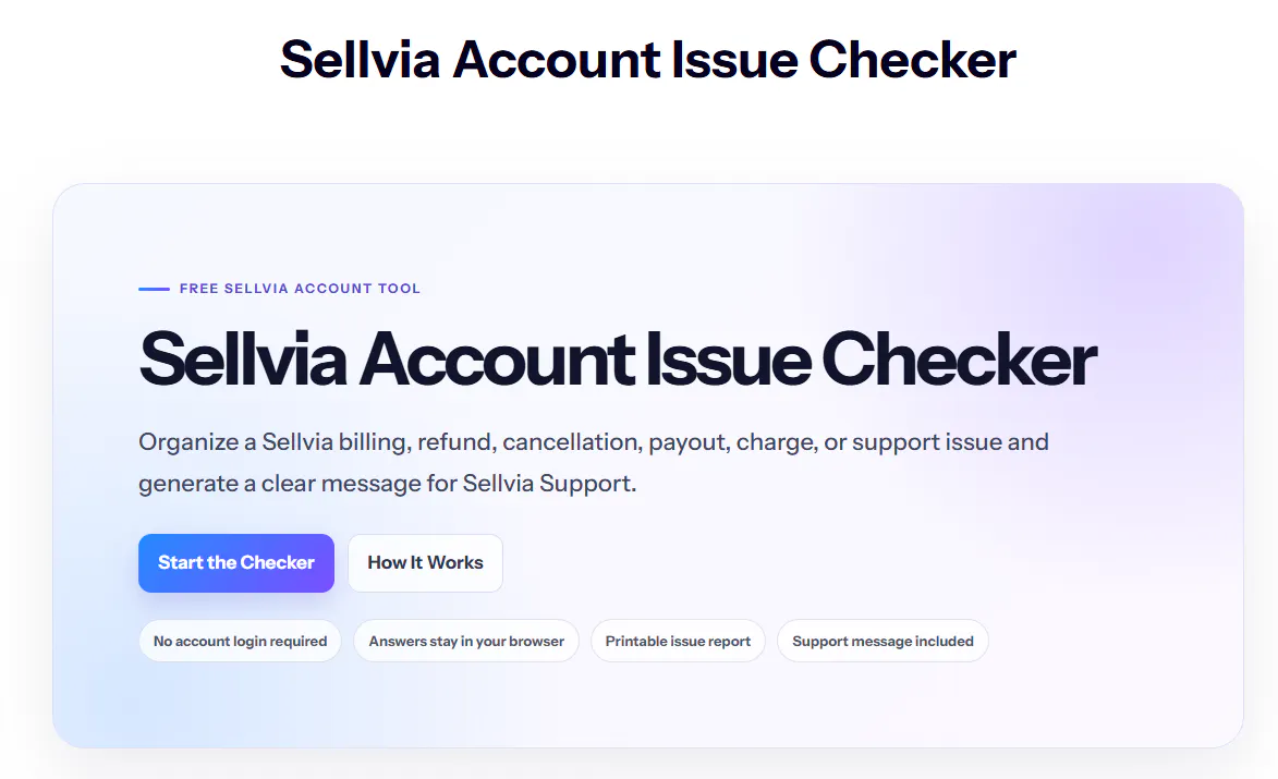 Sellvia Account Issue Checker gallery image