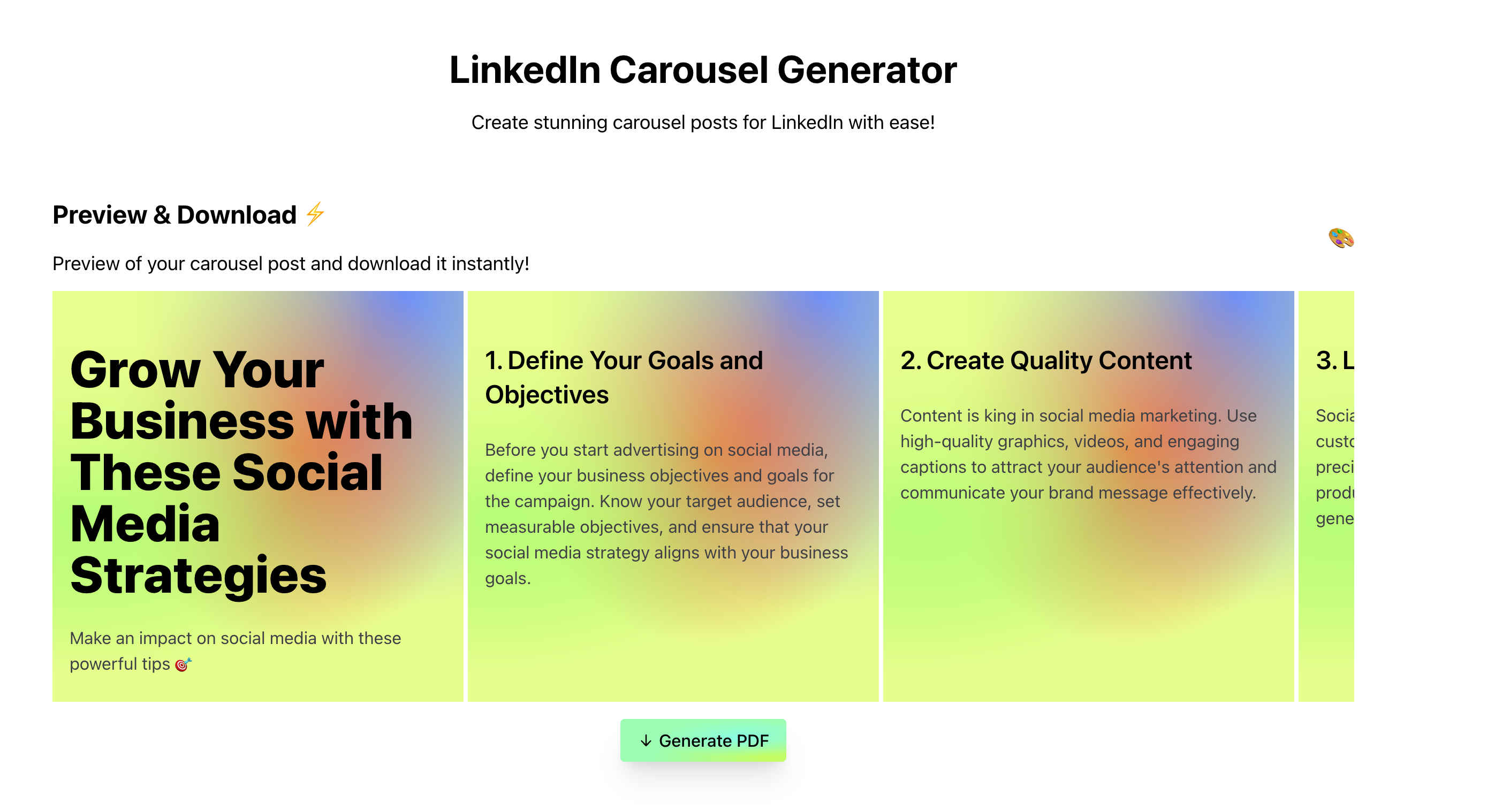 LinkedIn Carousel Generator
