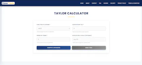 Taylor Calculator | Ease Tools gallery image