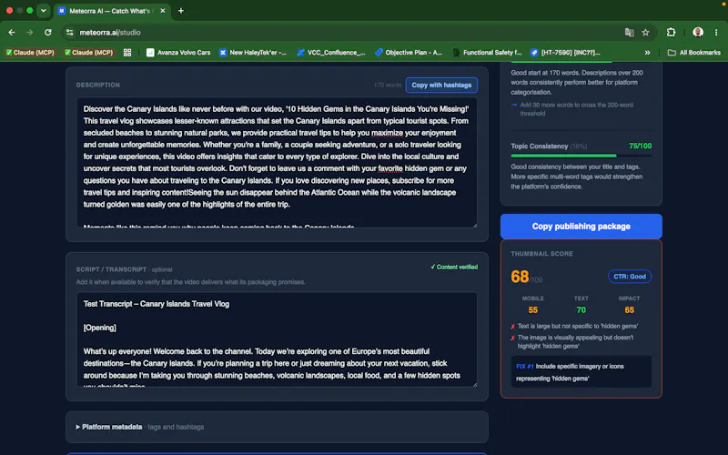 Meteorra AI — Live Scoring for Youtubers screenshot 3