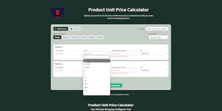 Product Unit Price Calculator gallery image