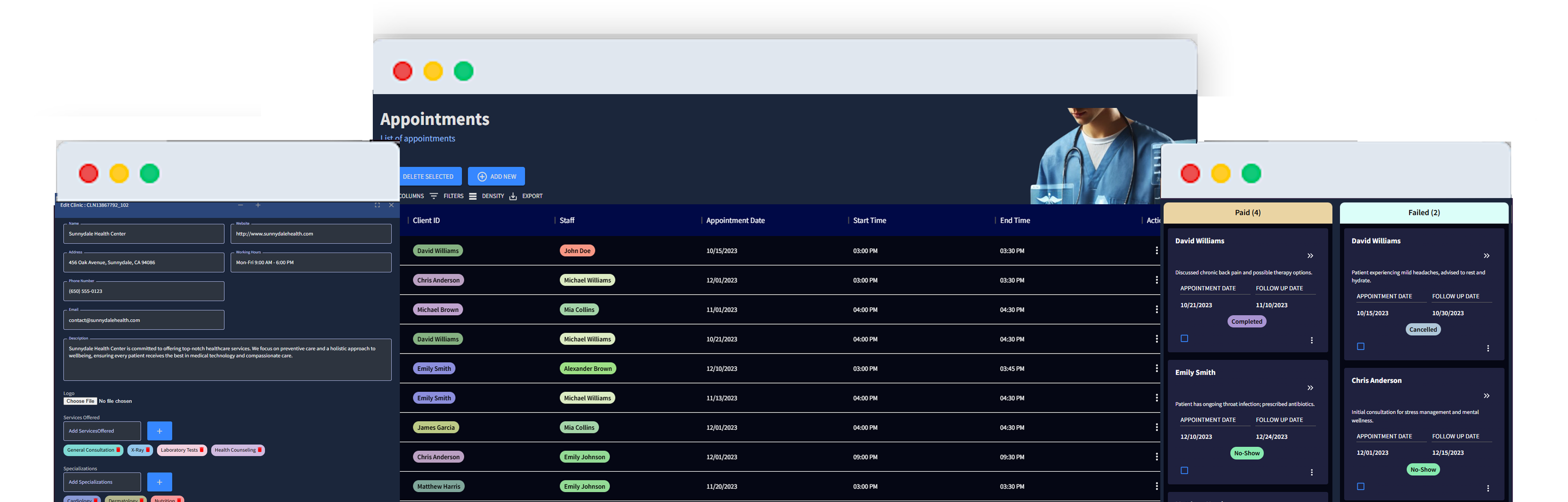 GoCliny® - Main product screenshot demonstrating key features and user interface