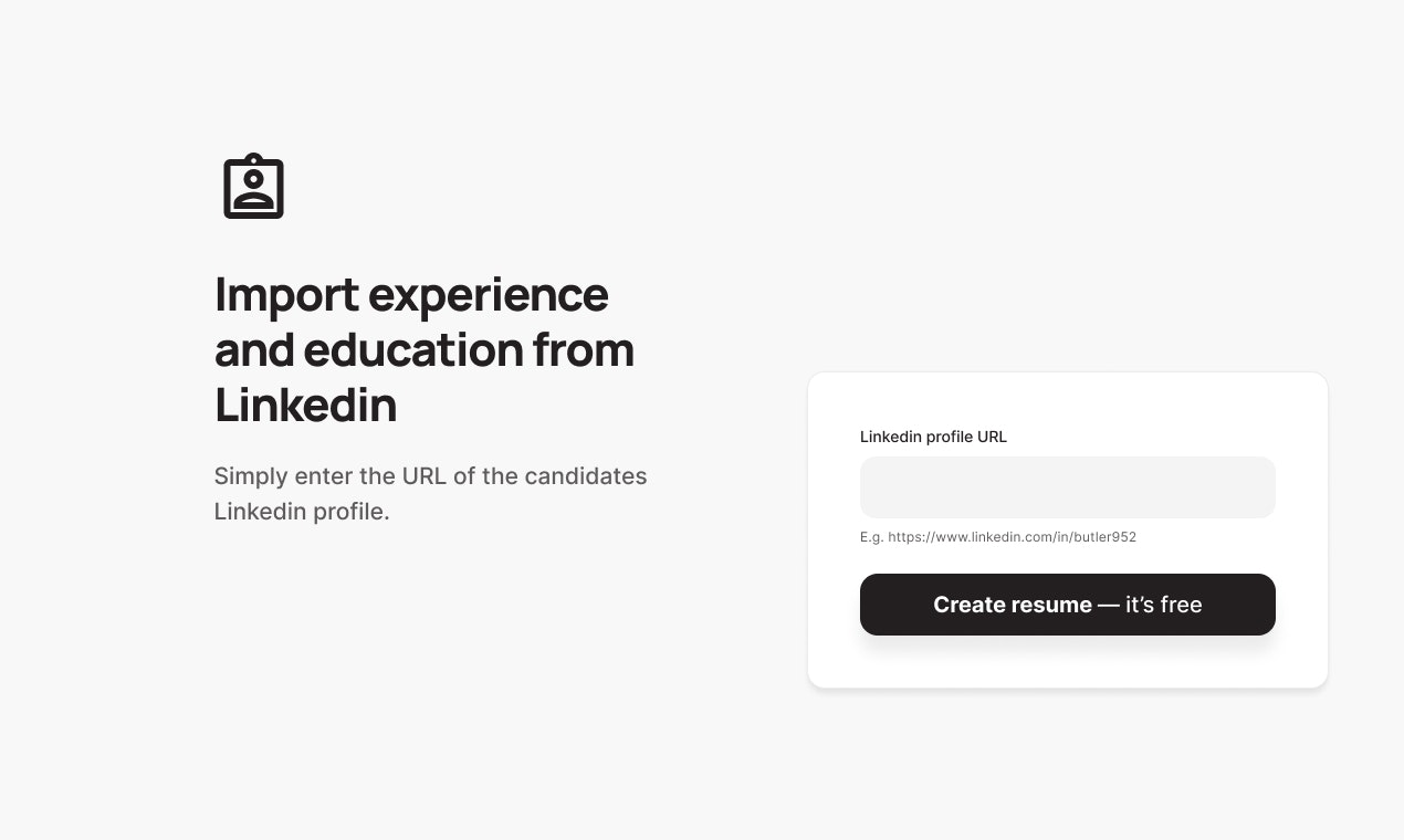 وسائط موهبة دوجو - قم بعمل استئناف مجهول من ملف تعريف LinkedIn 2