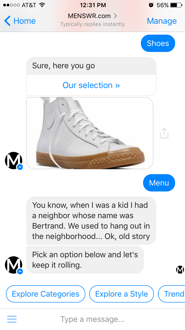MENSWR Facebook Messenger App gallery image