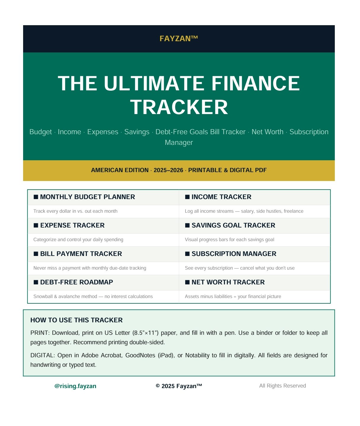 Fayzan™ Finance Tracker 